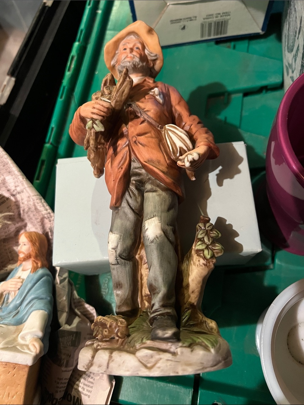 Vintage Rustic Gentleman Figurine in Earth Tones